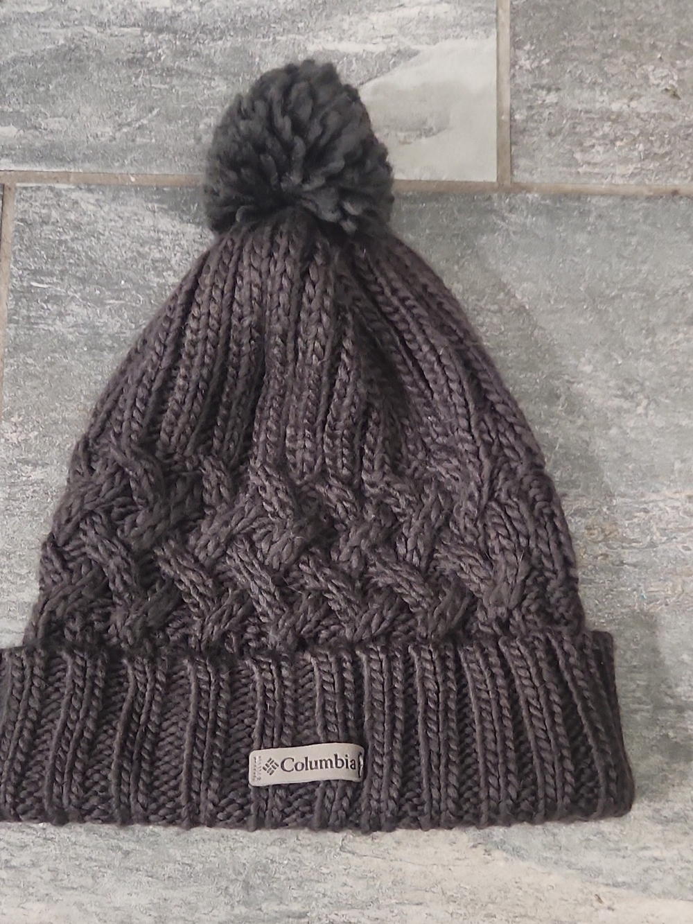 Columbia Dark Gray Knit Pom Beanie